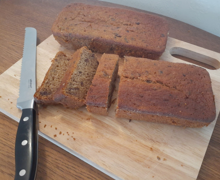 Date loaf cake with lemon Zest
