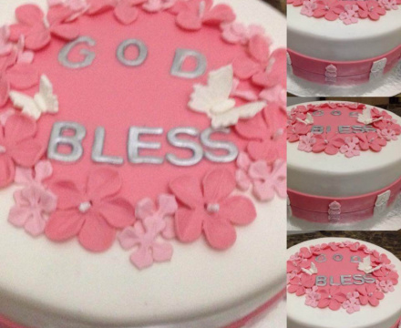 Elegant fondant baby cake