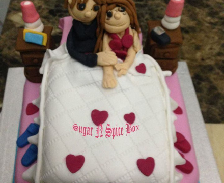 Fondant anniversary themed cake