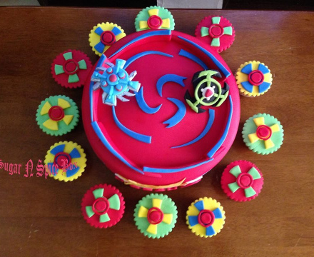 Spinning top toy cake
