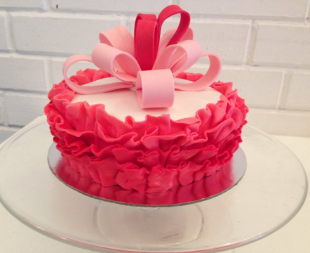 Fondant Swirled Rose Cake