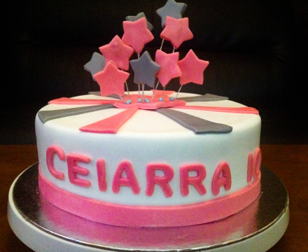 Elegant birthday Cake -fondant