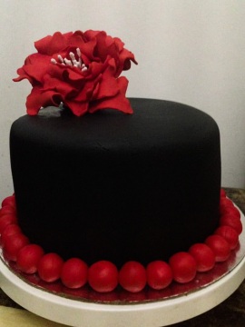 Black and red fondant Cake