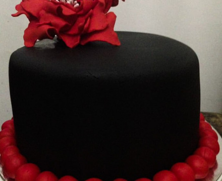 Black and red fondant Cake