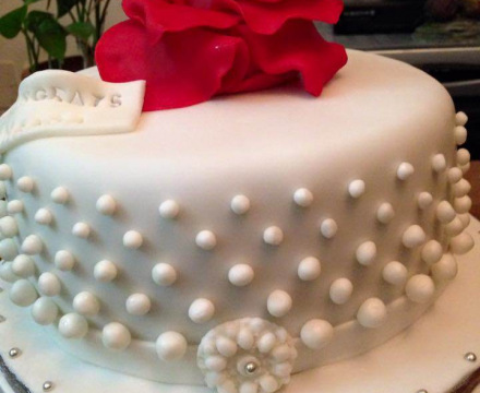 Fondant White elegant Cake