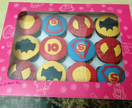 Superhero themed cupcakes