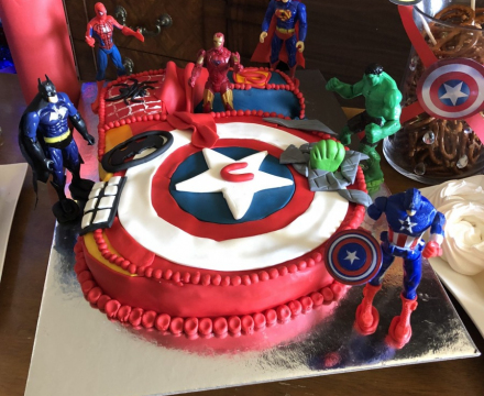 Fondant Captain America themed Cake