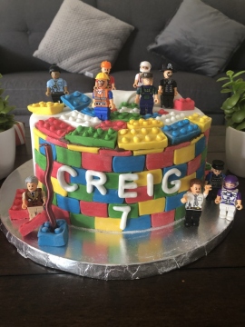 Fondant Lego themed cake