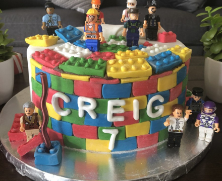 Fondant Lego themed cake