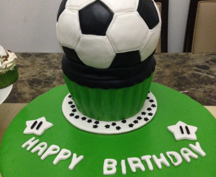 Football themed fondant cake