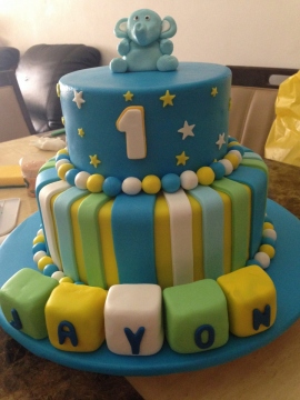Fondant first birthday Cake