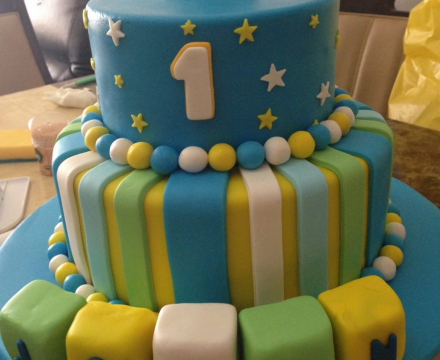 Fondant first birthday Cake