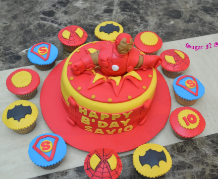 Fondant Iron man themed cake