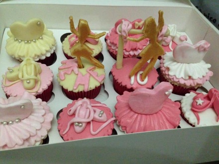 Fondant ballerina themed cupcakes