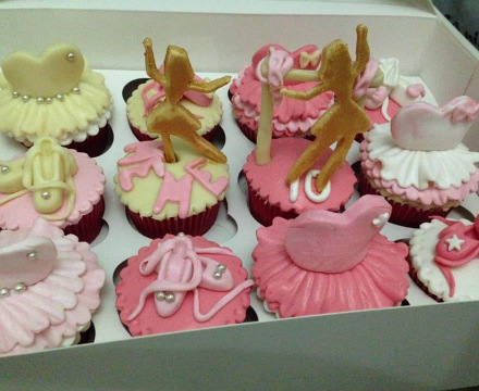 Fondant ballerina themed cupcakes