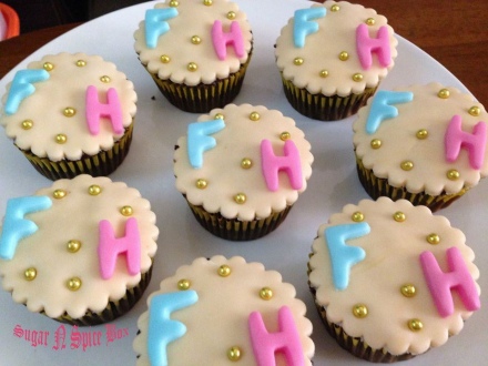 Fondant engagement themed cupcakes