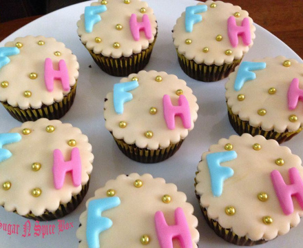 Fondant engagement themed cupcakes
