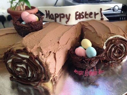 Easter log cake