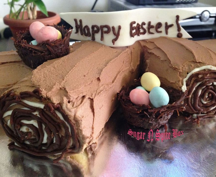 Easter log cake